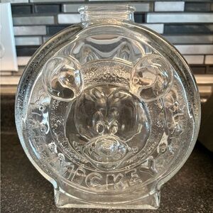 The Walt Disney Company Mickey and Minnie Glass Piggy Bank